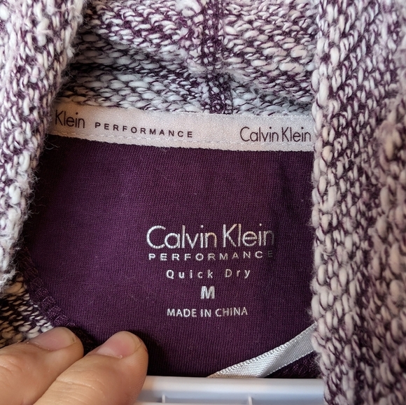 Calvin Klein Women's Performance Purple Heathered Hi Lo Side Cowl Sweater Medium - Picture 3 of 9